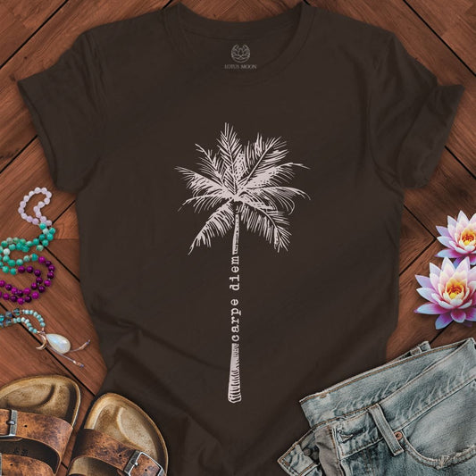 Printify T-Shirt Carpe Diem Palm Tee Brown / S