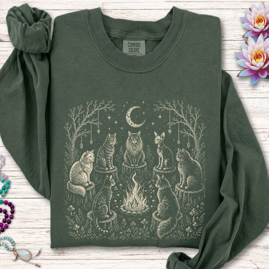 Cat Coven Long Sleeve Tee Hemp
