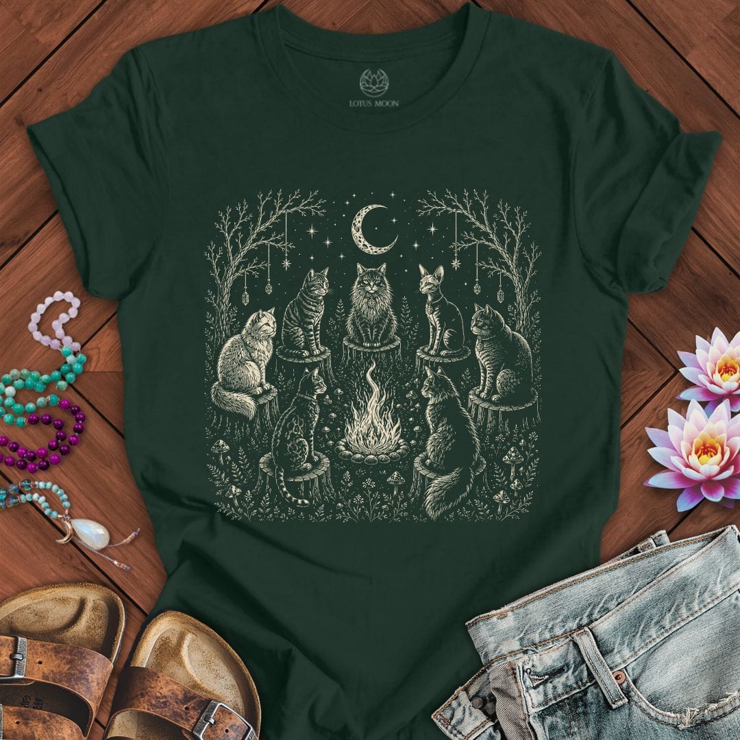 Printify T-Shirt Cat Coven Tee Forest / S