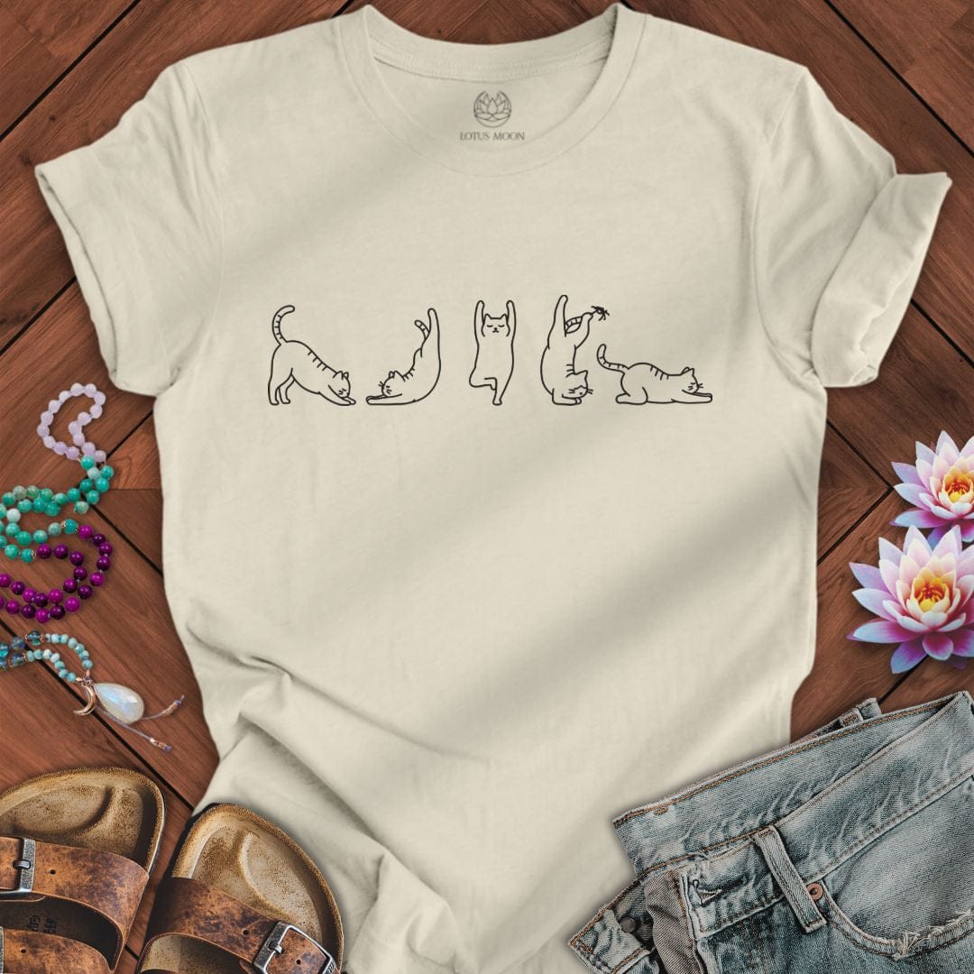 Cat Yoga Flow Tee Natural