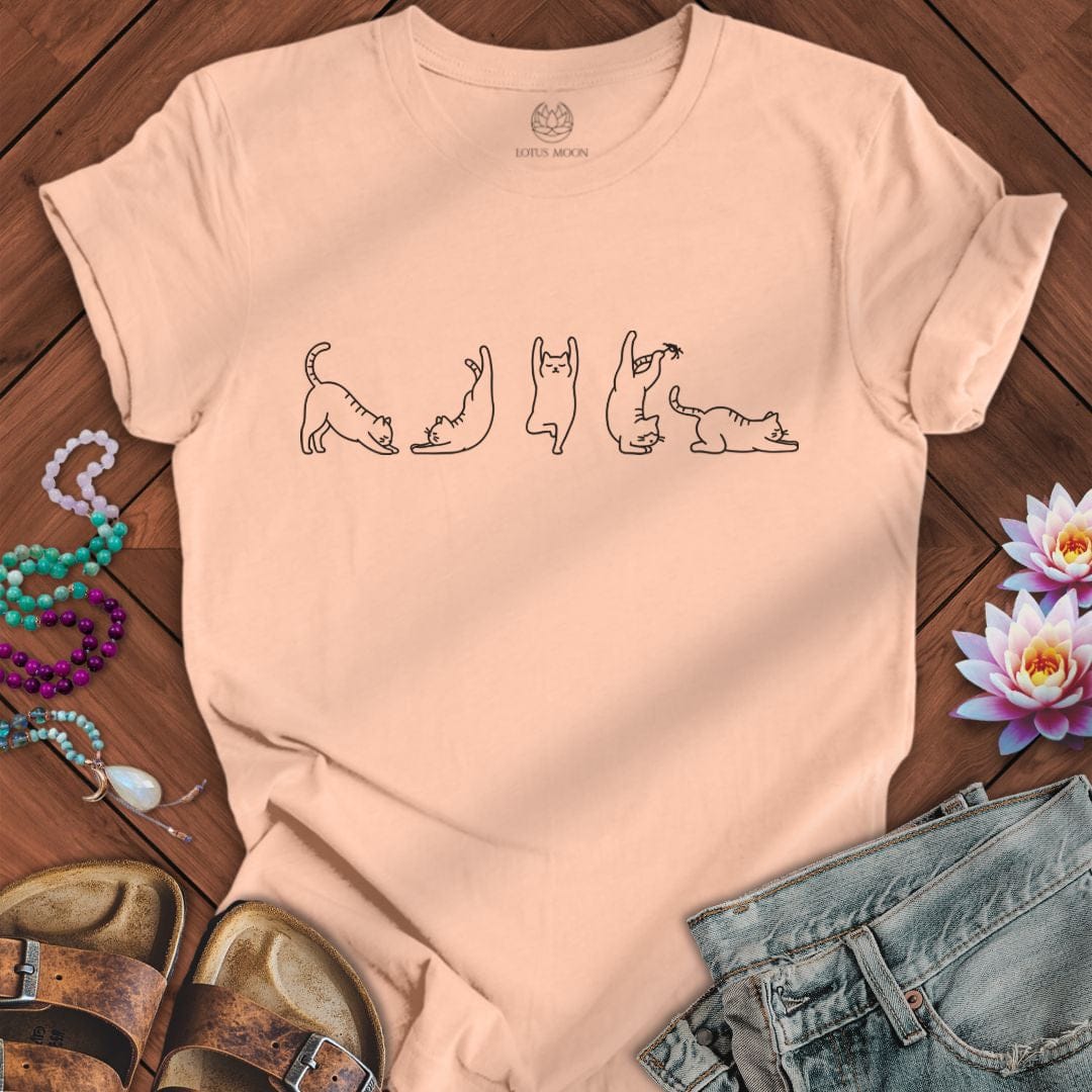 Cat Yoga Flow Tee Peach