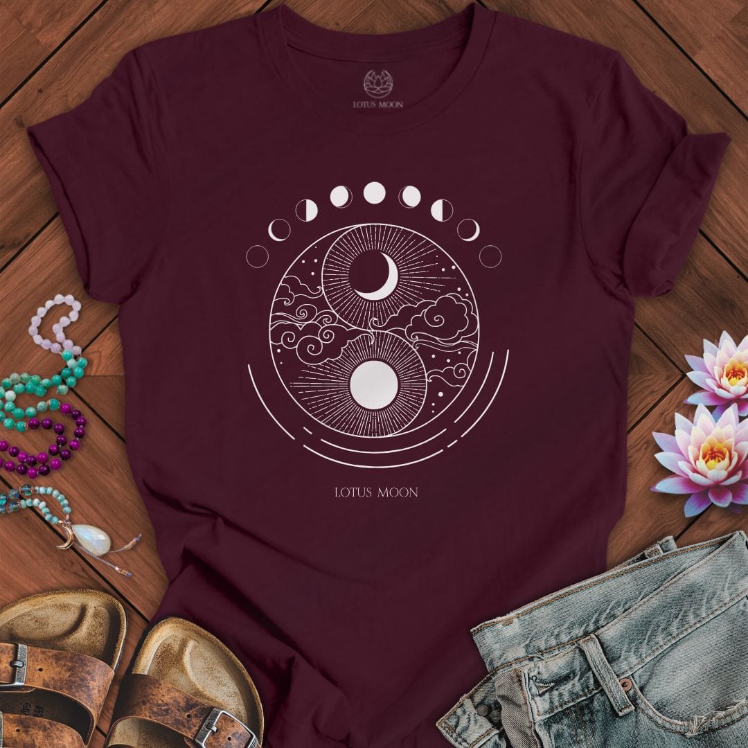 Celestial Balance Tee Maroon