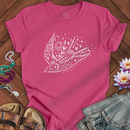 Celestial Bird Tee Berry