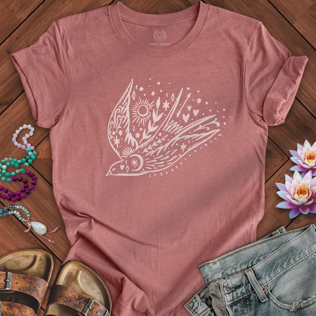 Celestial Bird Tee Heather Mauve