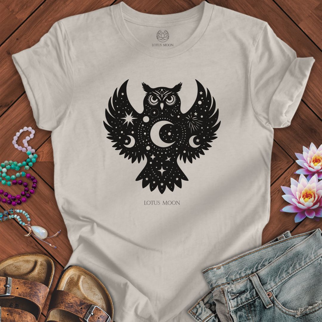 Celestial Owl Tee Heather Dust