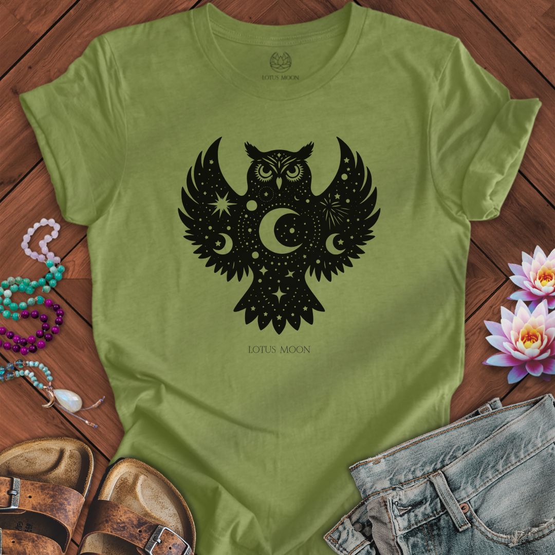 Celestial Owl Tee Heather Green