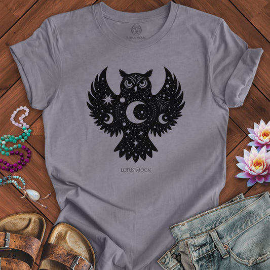 Celestial Owl Tee Heather Storm
