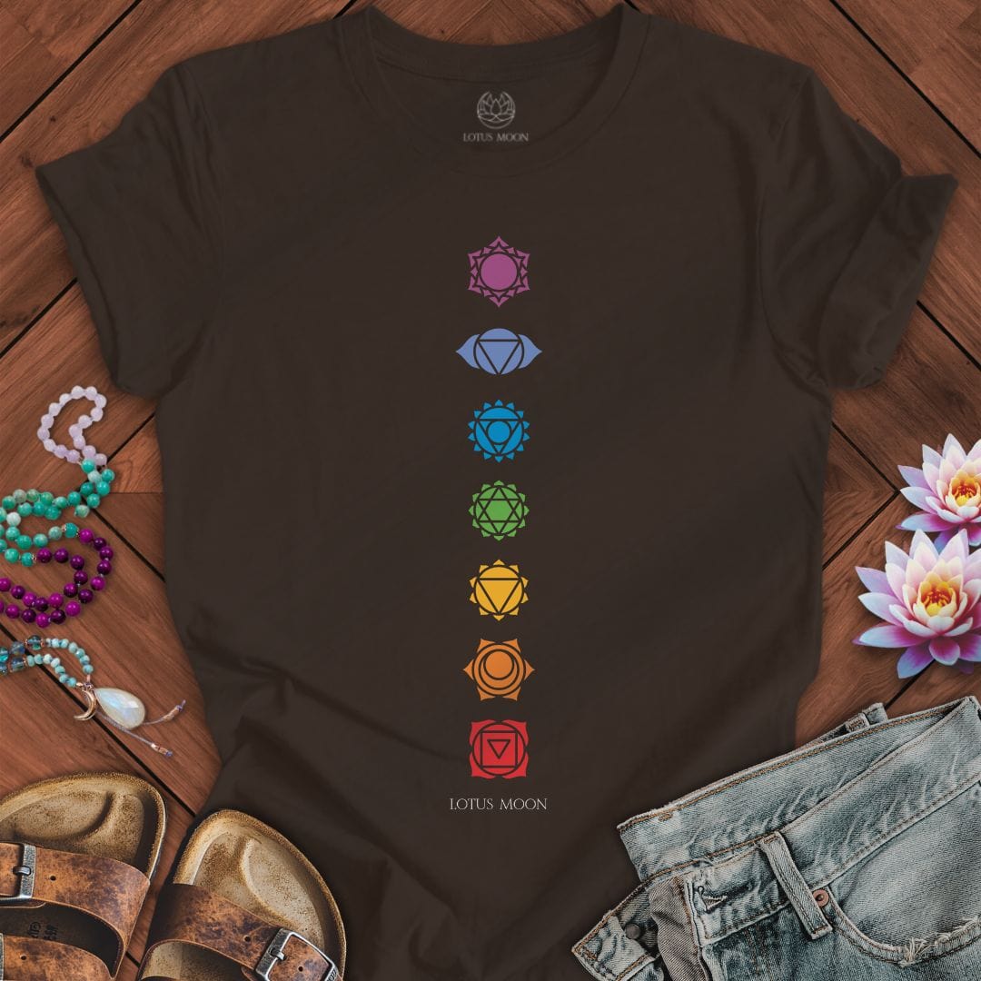 Chakra Symbols Tee Brown