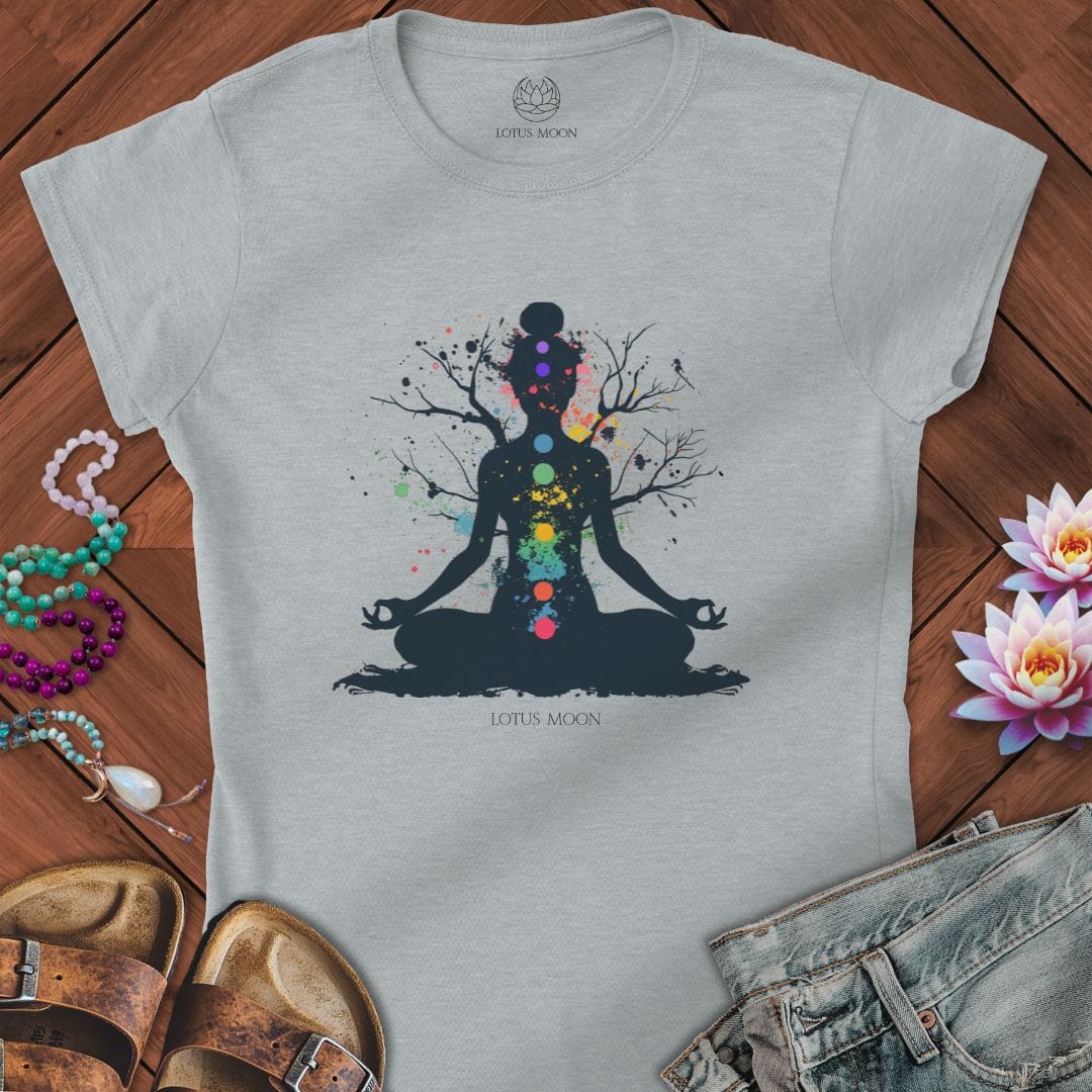 Chakra Tree Fitted Tee Sport Grey