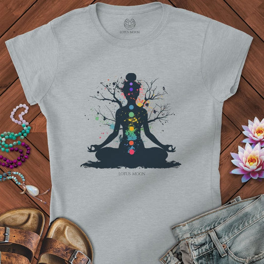 Chakra Tree Fitted Tee Sport Grey