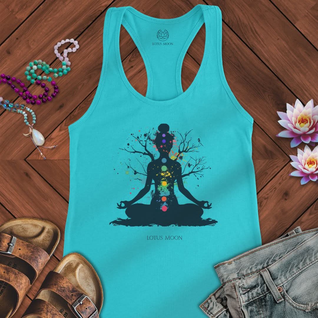 Chakra Tree Tank Solid Tahiti Blue