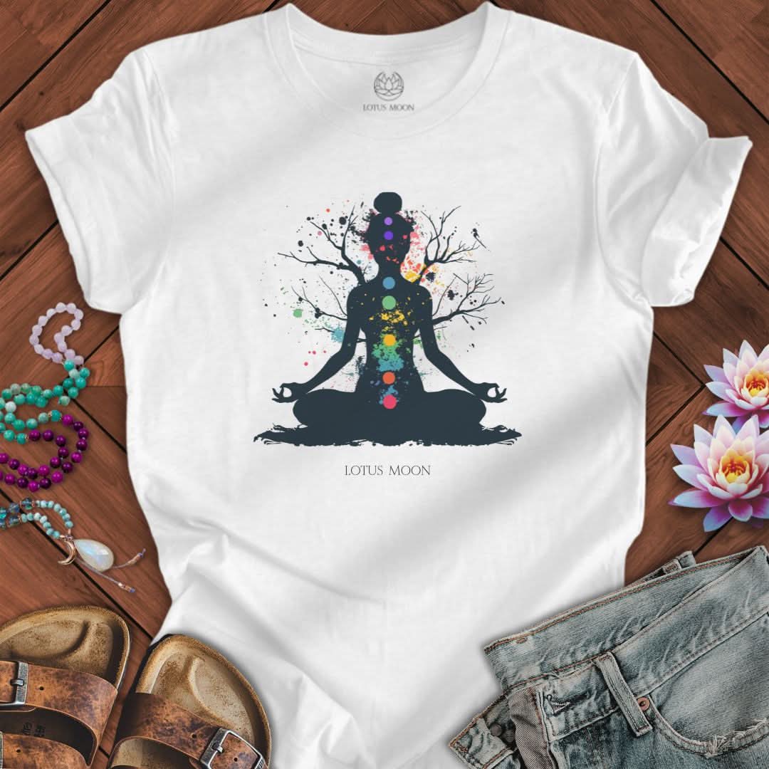 Chakra Tree Tee Solid White Blend