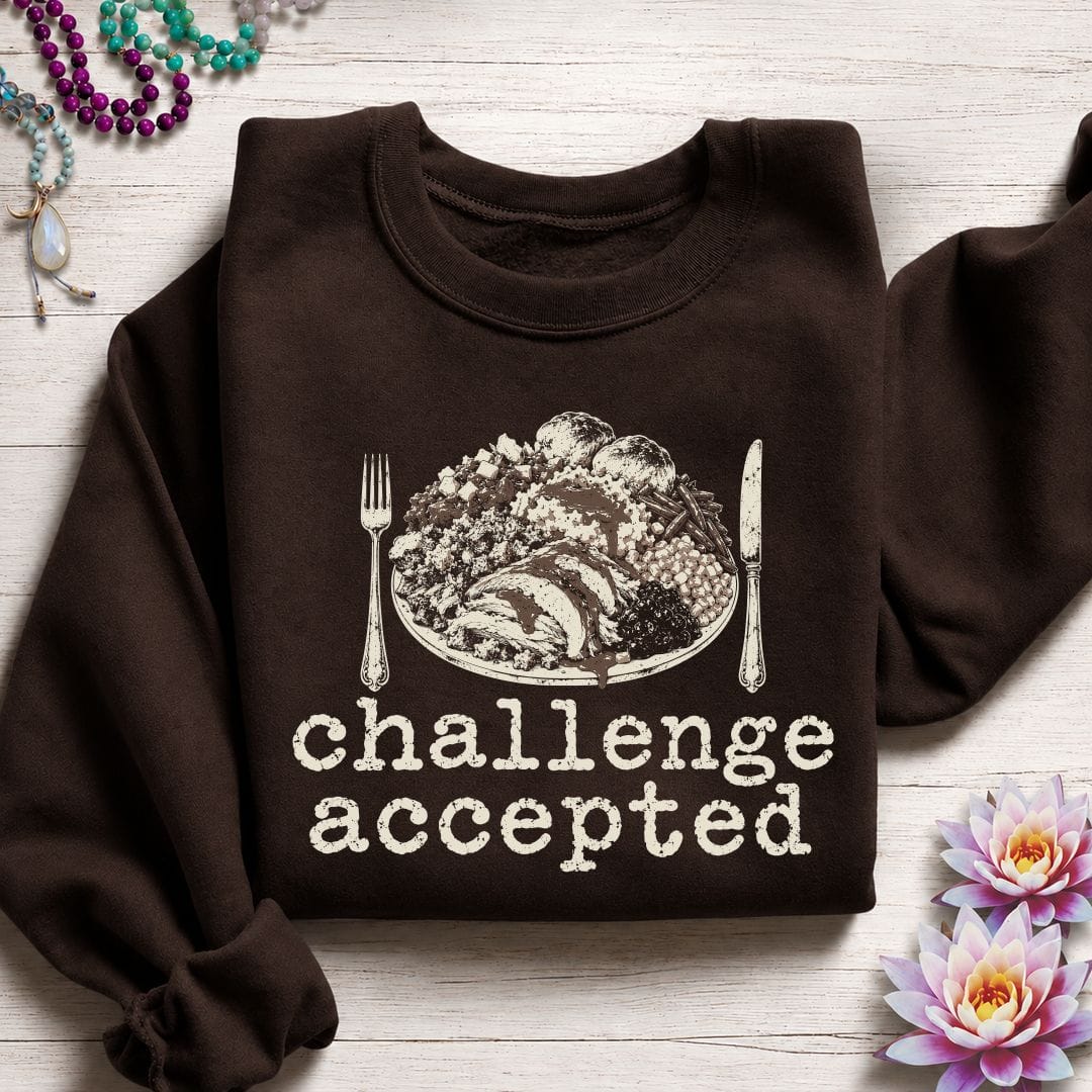 Printify Sweatshirt Challenge Accepted Sweatshirt Dark Chocolate / S