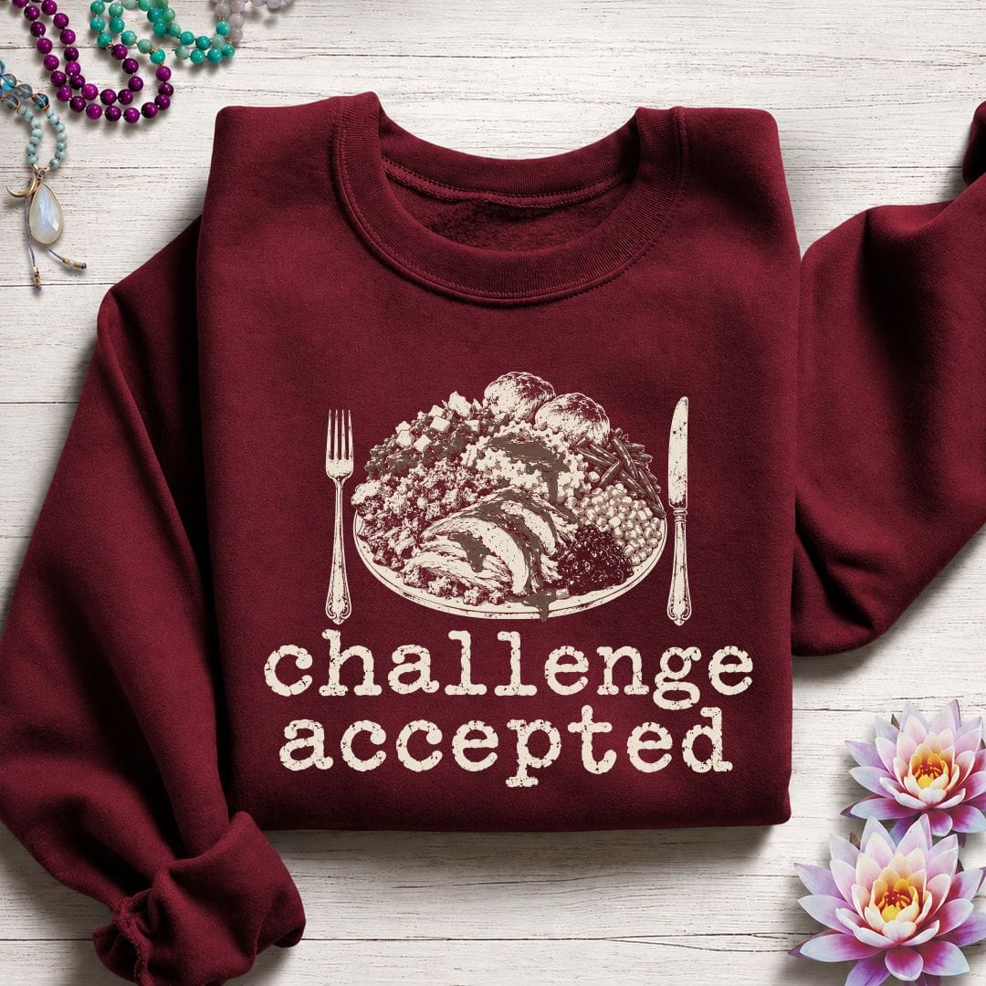 Printify Sweatshirt Challenge Accepted Sweatshirt Garnet / S