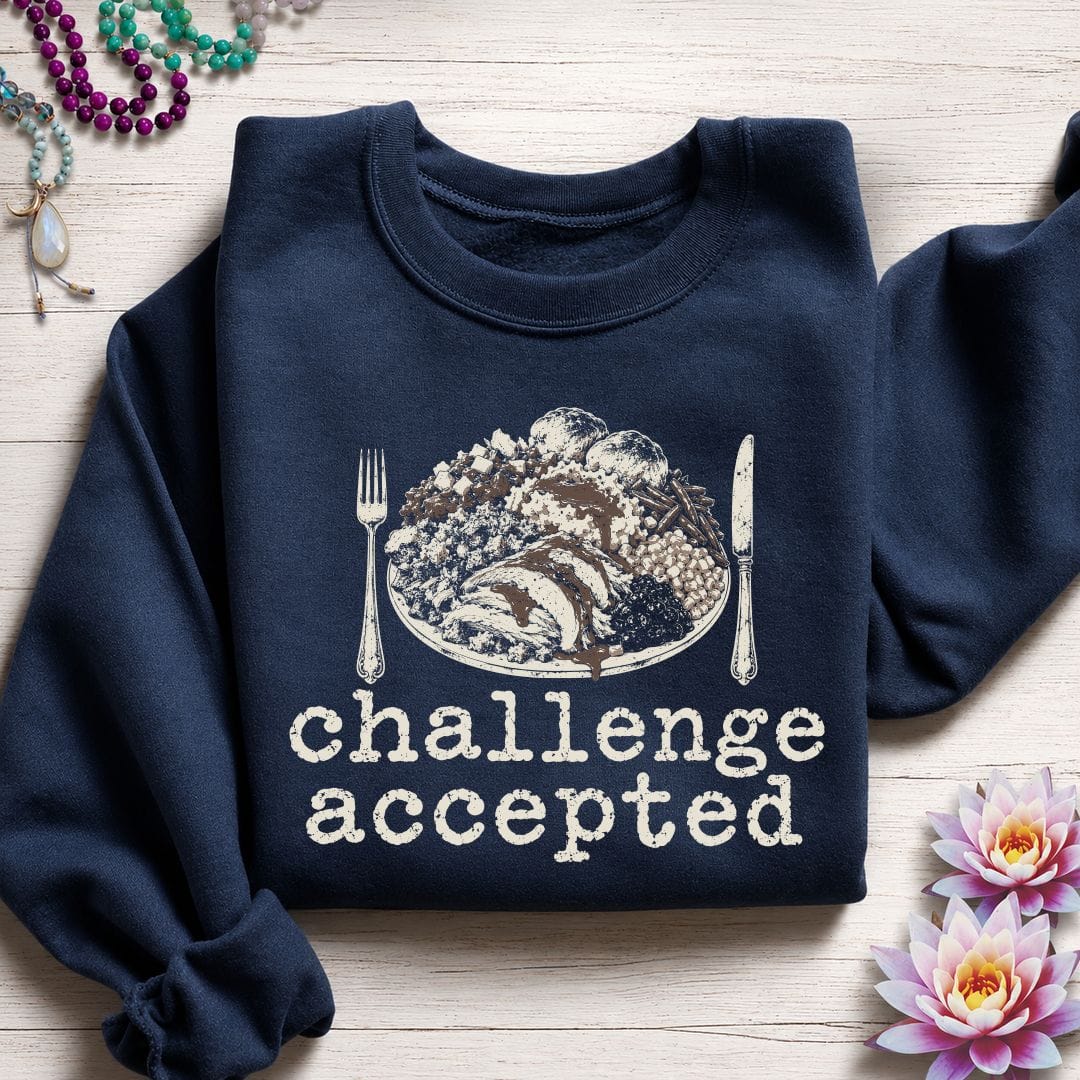Printify Sweatshirt Challenge Accepted Sweatshirt Navy / S