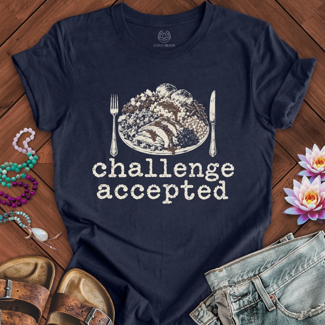Challenge Accepted Tee Heather Midnight Navy