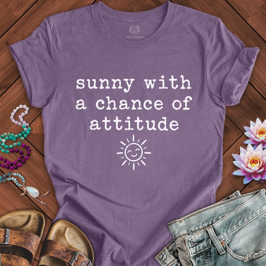 Printify T-Shirt Chance Of Attitude Tee Heather Purple / S
