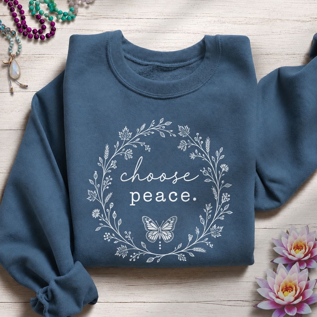 Choose Peace Sweatshirt Indigo Blue