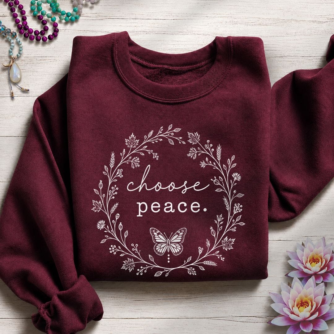 Choose Peace Sweatshirt Maroon