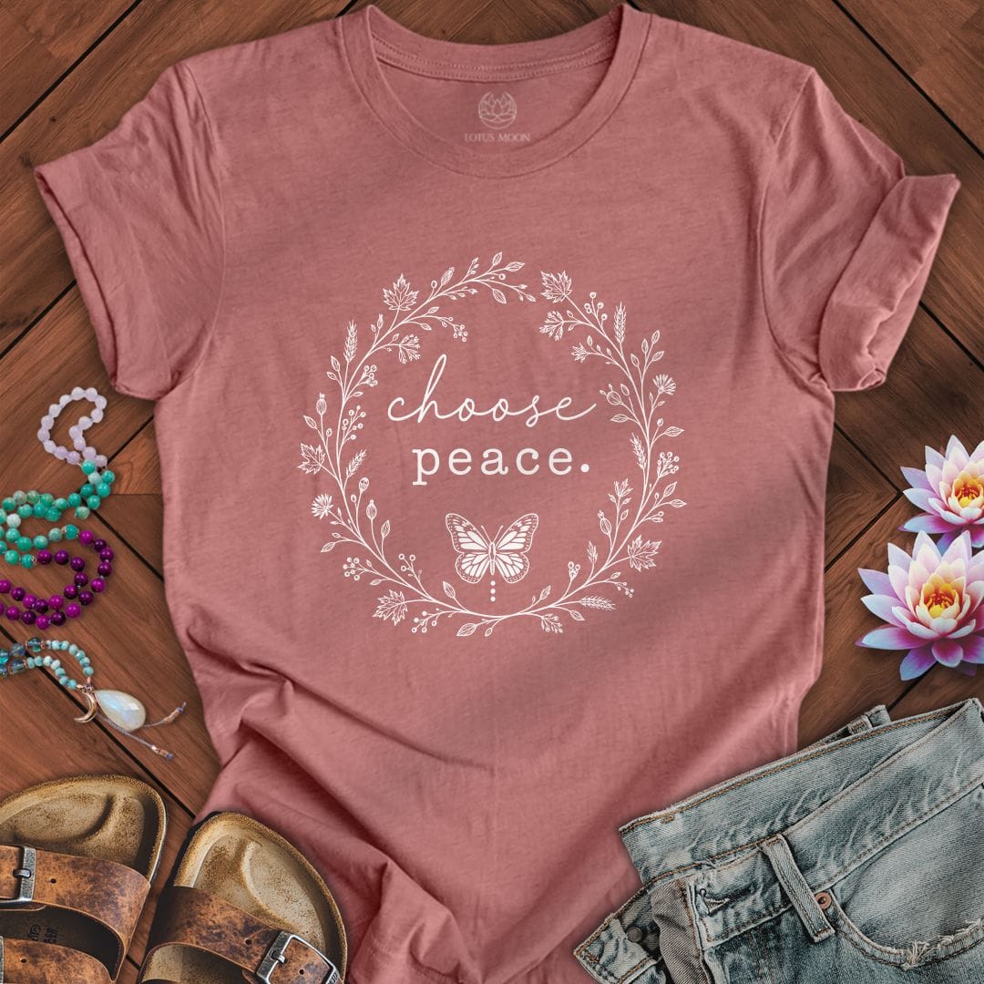 Choose Peace Tee Heather Mauve