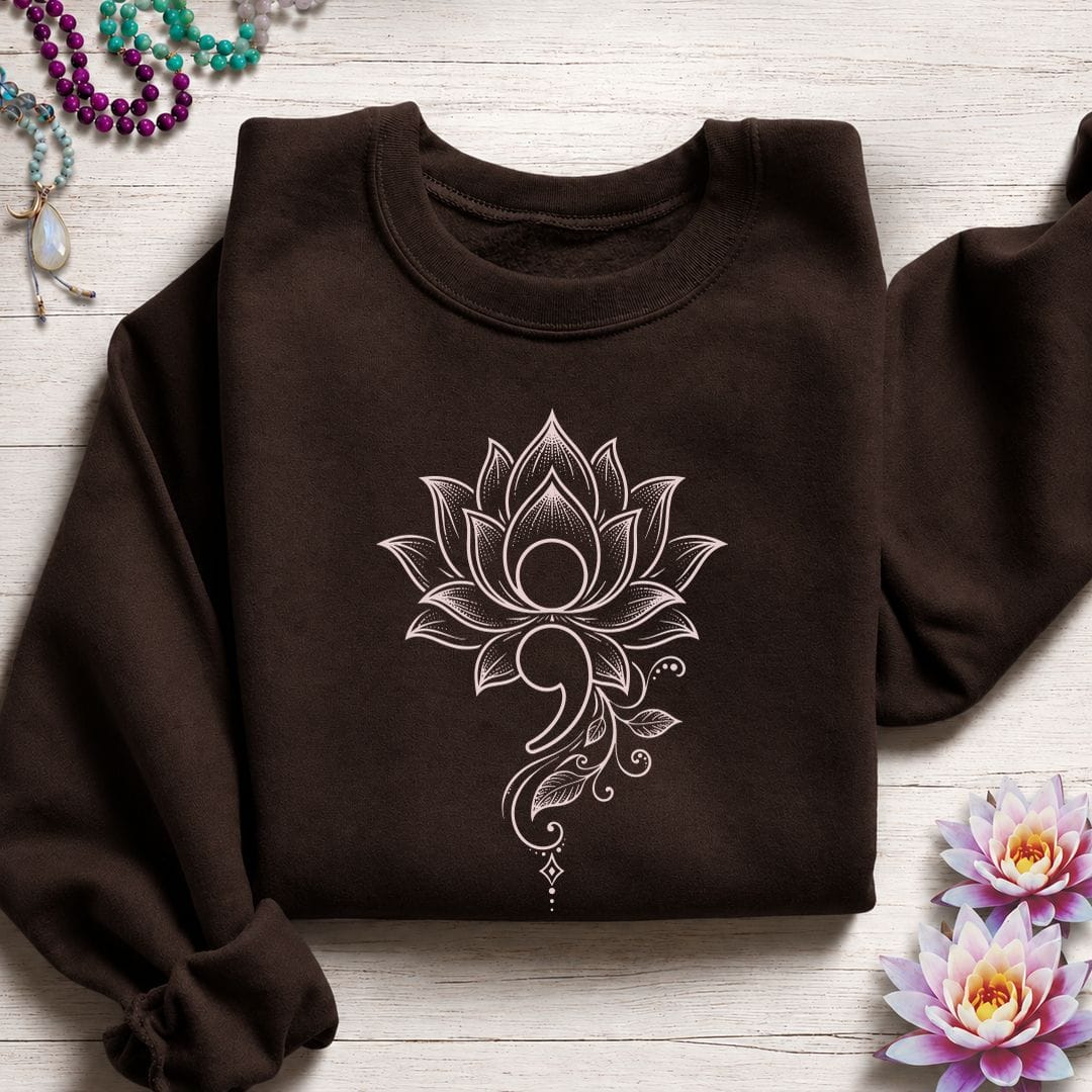 Printify Sweatshirt Choose To Bloom Sweatshirt Dark Chocolate / S