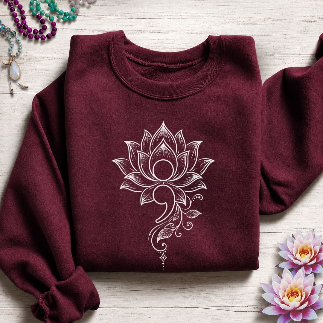 Printify Sweatshirt Choose To Bloom Sweatshirt Maroon / S