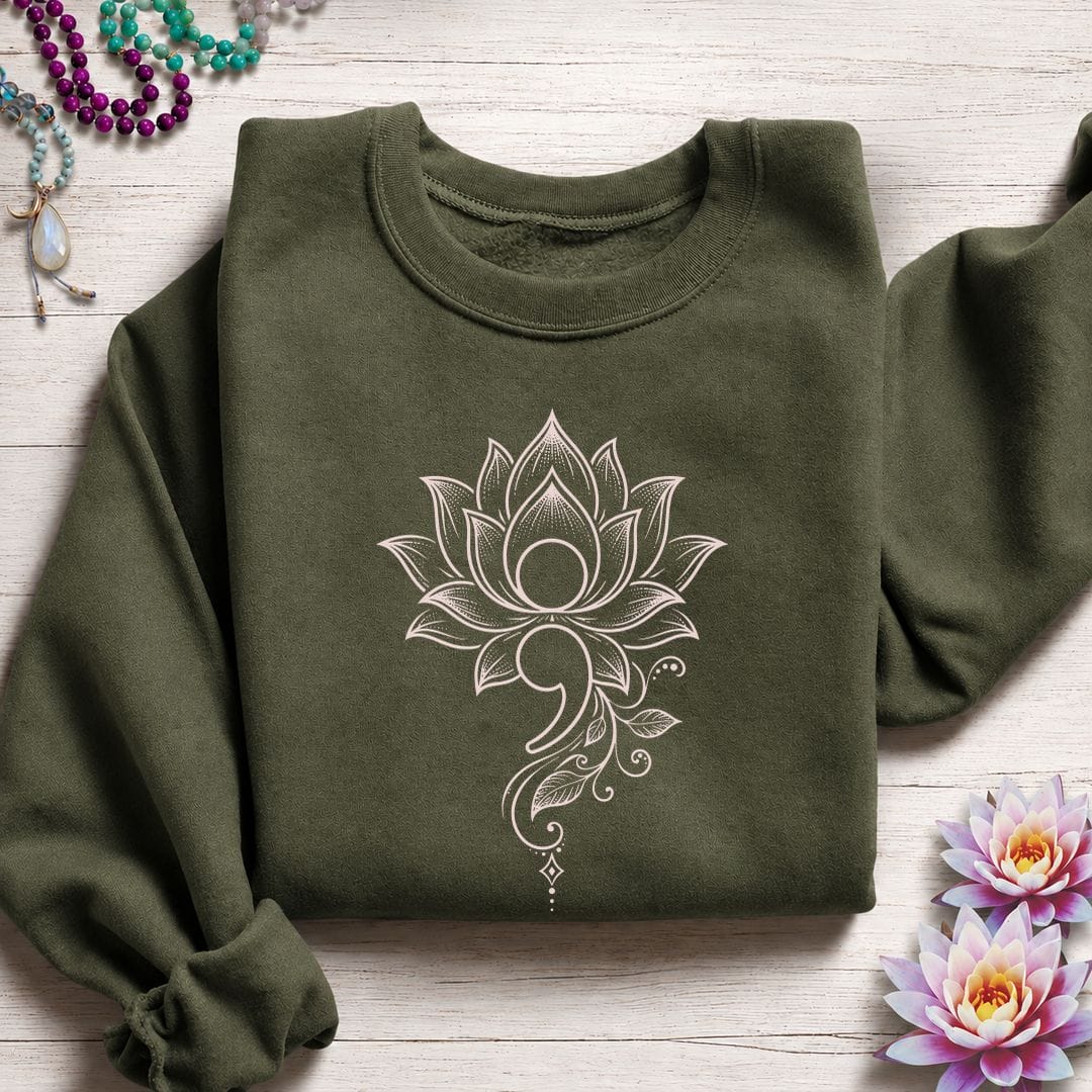 Printify Sweatshirt Choose To Bloom Sweatshirt Military Green / S