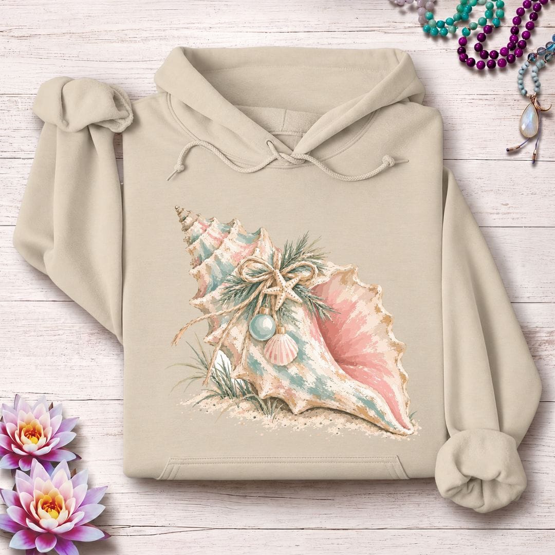 Printify Hoodie Christmas Conch Hoodie Sand / S