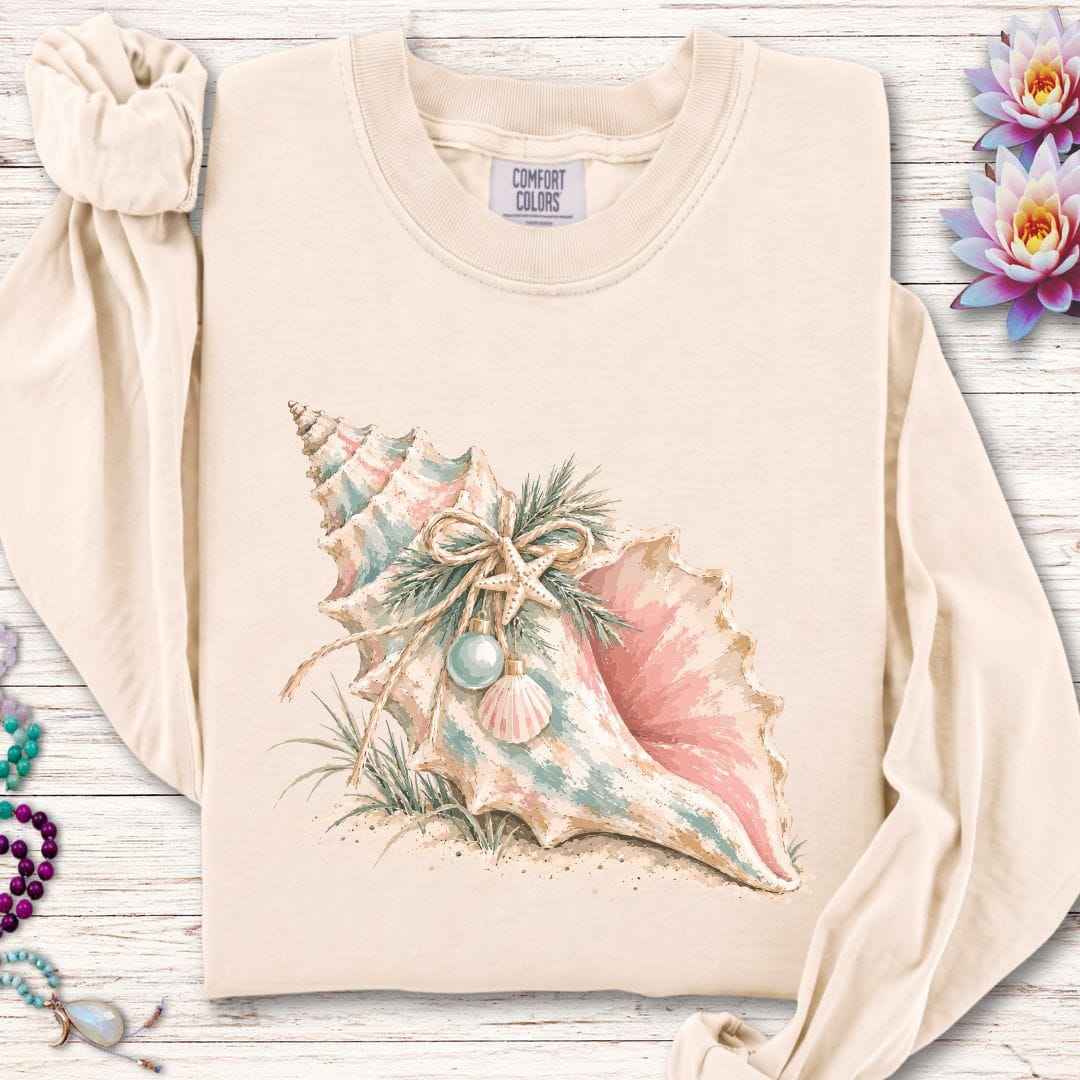 Christmas Conch Long Sleeve Tee Ivory