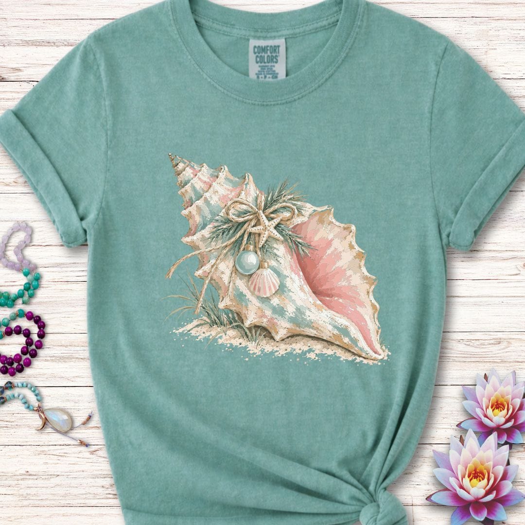 Printify T-Shirt Christmas Conch Premium Tee Light Green / S