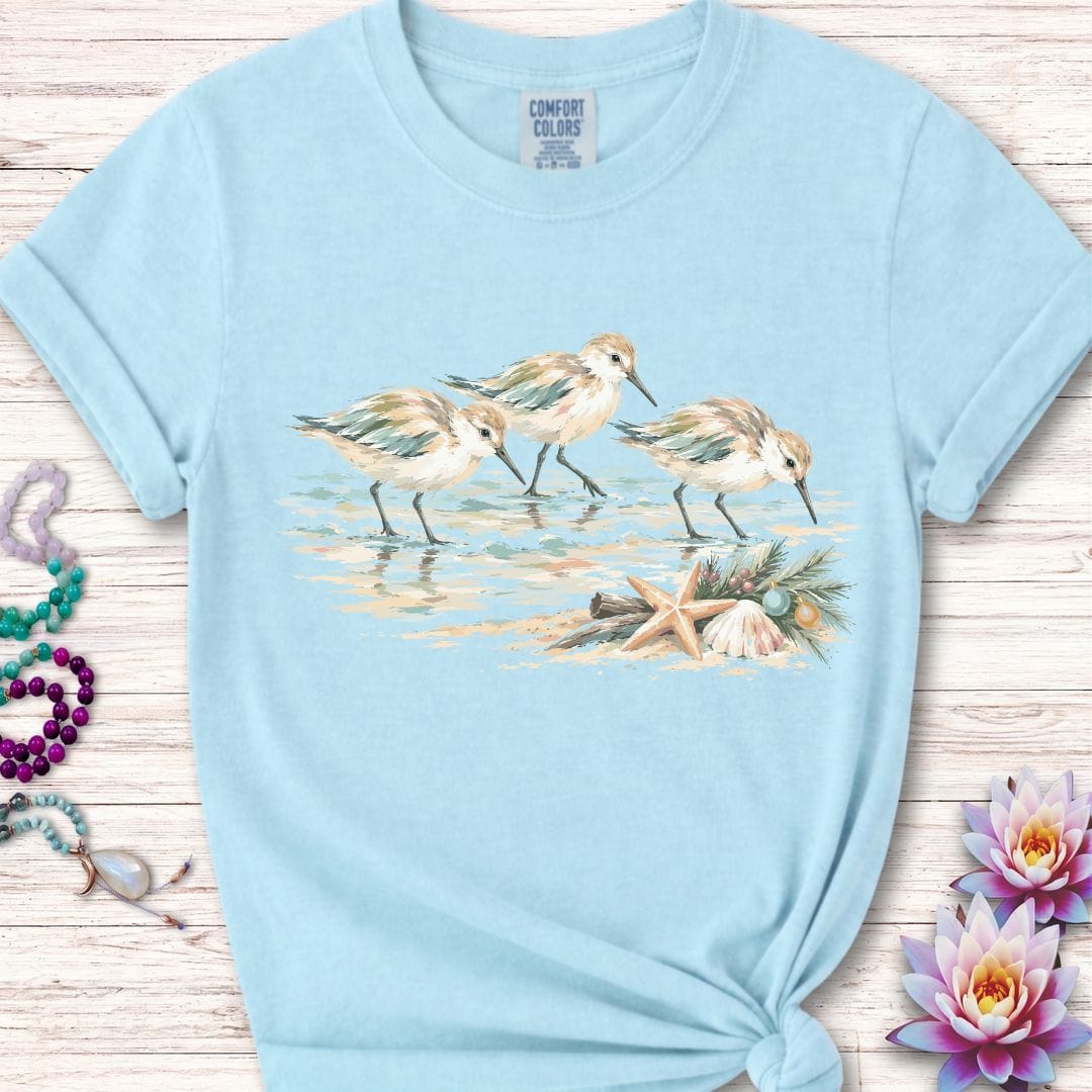 Christmas Sandpipers Premium Tee Chambray
