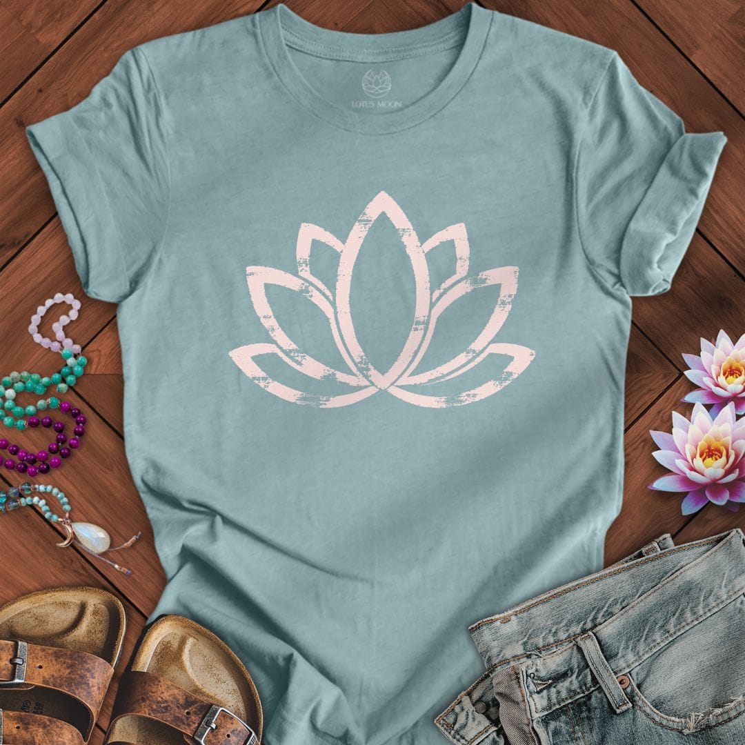 Printify T-Shirt Classic Lotus Tee Heather Blue Lagoon / S