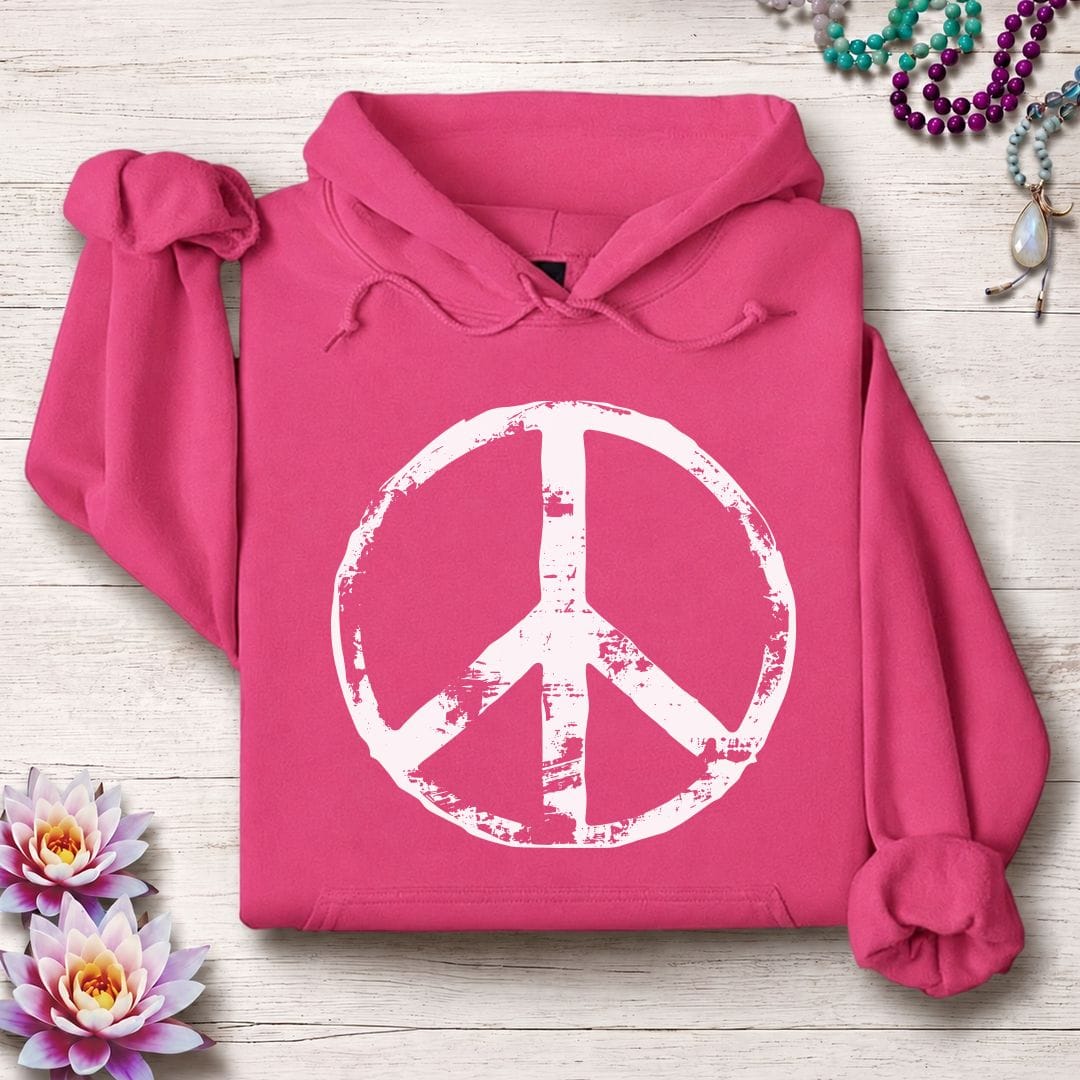 Printify Hoodie Classic Peace Hoodie Heliconia / S