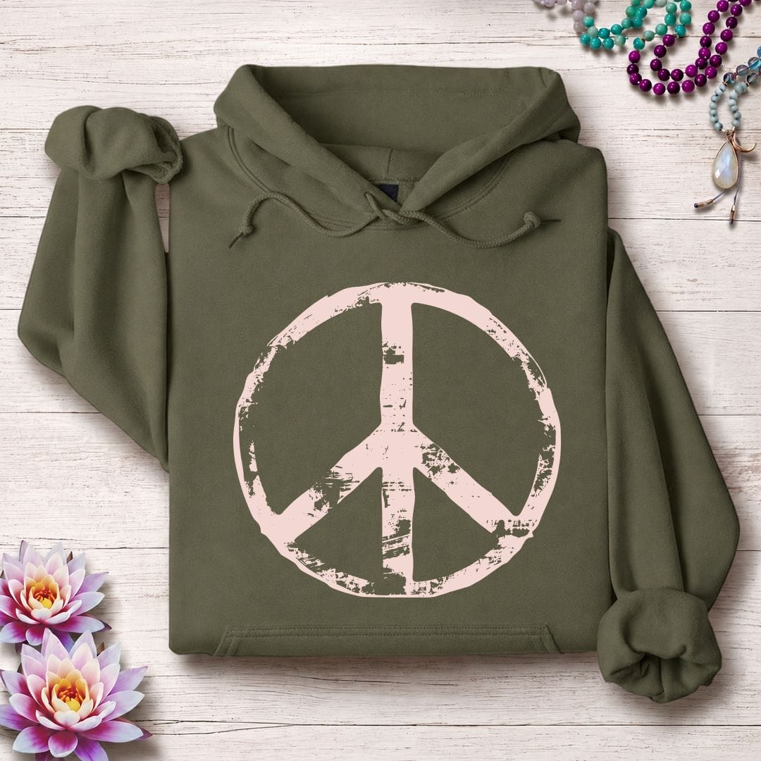 Printify Hoodie Classic Peace Hoodie Military Green / S