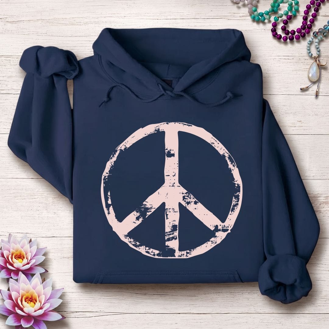 Printify Hoodie Classic Peace Hoodie Navy / S