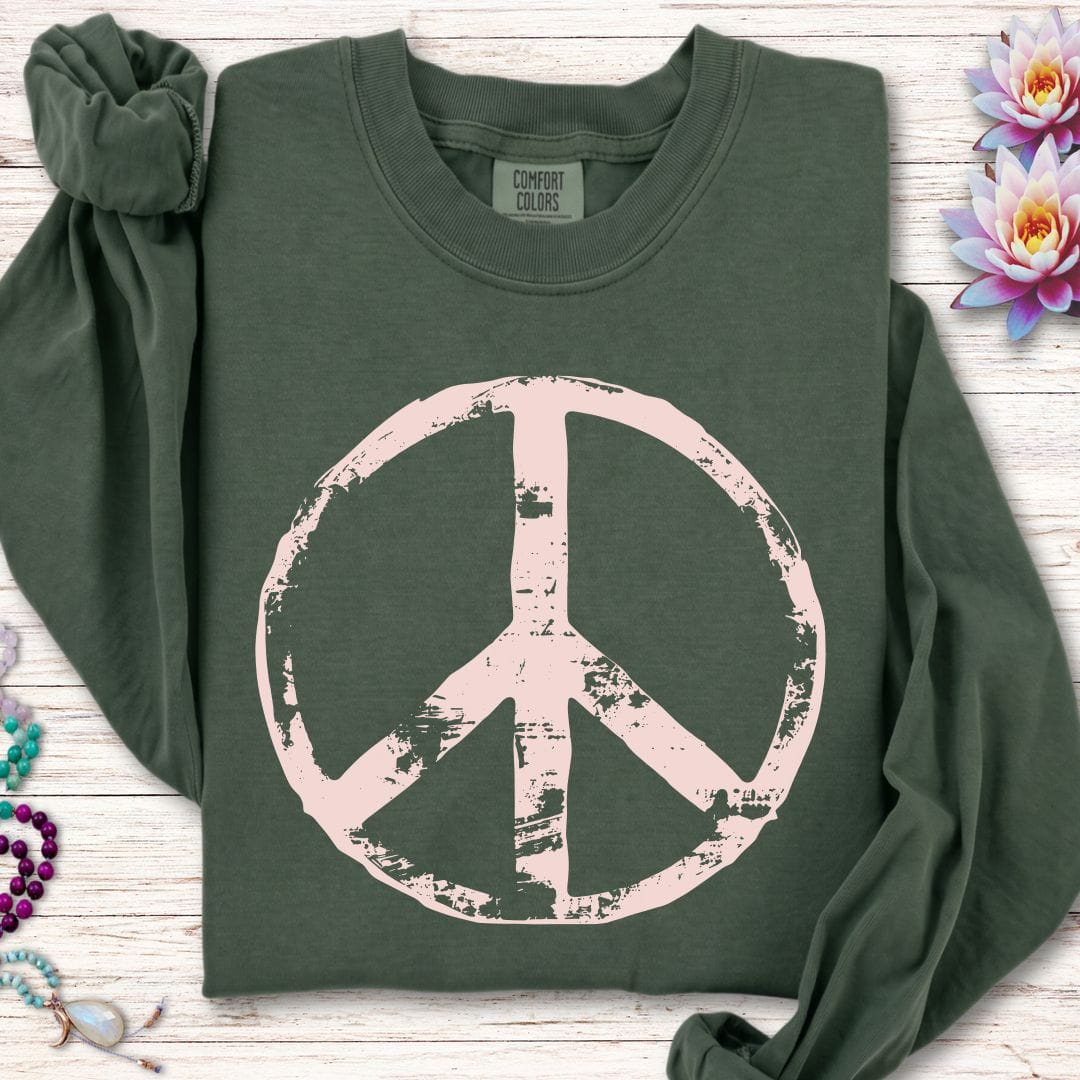 Printify Long-sleeve Classic Peace Long Sleeve Tee Hemp / S