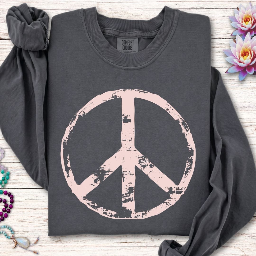 Printify Long-sleeve Classic Peace Long Sleeve Tee Pepper / S