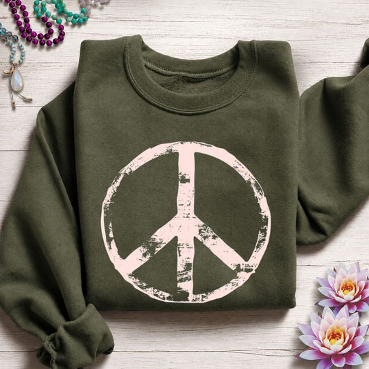 Classic Peace Sweatshirt Military Green