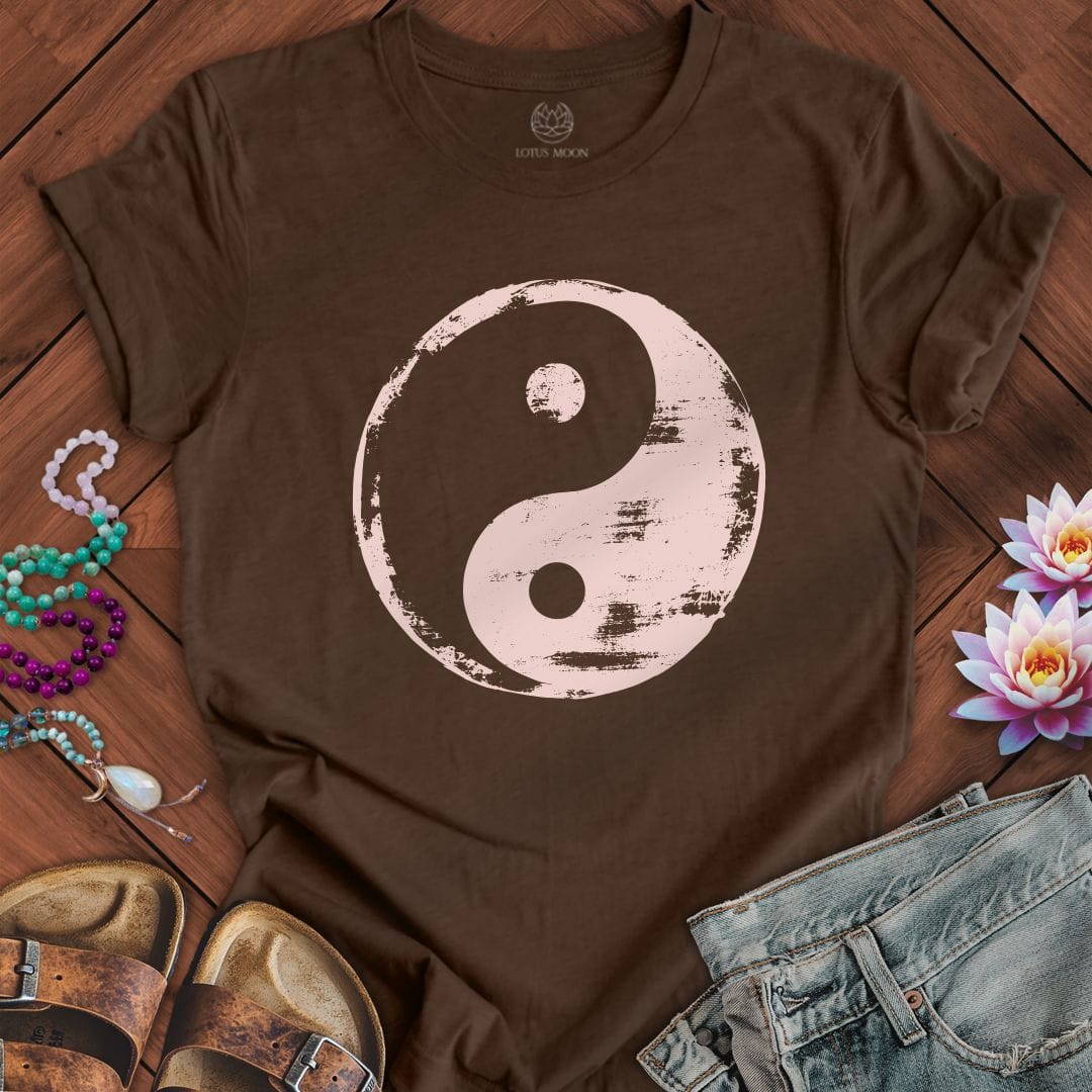 Printify T-Shirt Classic Yin Yang Tee Heather Brown / S