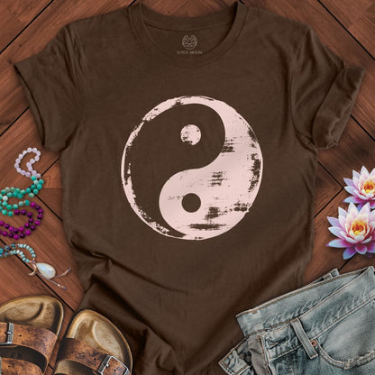 Printify T-Shirt Classic Yin Yang Tee Heather Brown / S