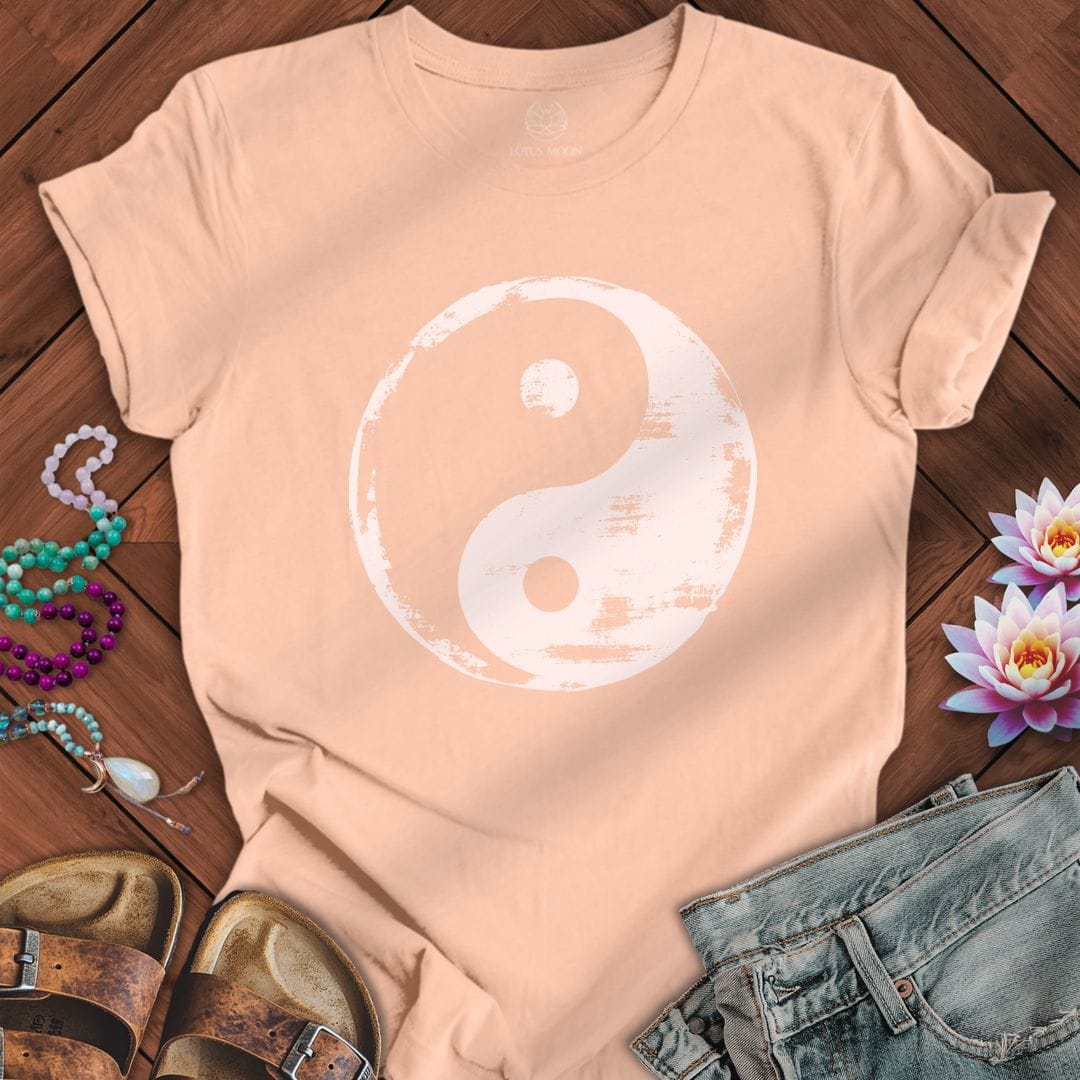 Printify T-Shirt Classic Yin Yang Tee Peach / S