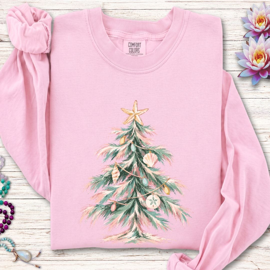 Coastal Christmas Tree Long Sleeve Tee Blossom