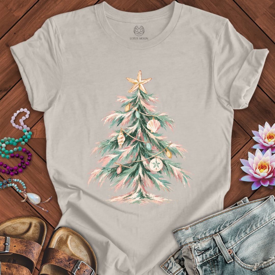 Coastal Christmas Tree Tee Heather Dust