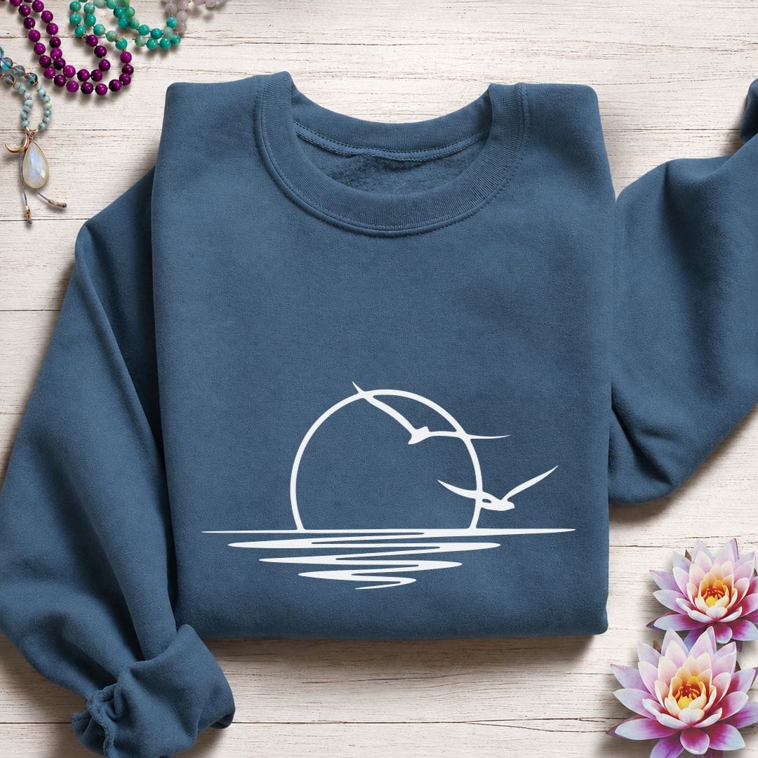 Coastal Sunset Sweatshirt Indigo Blue