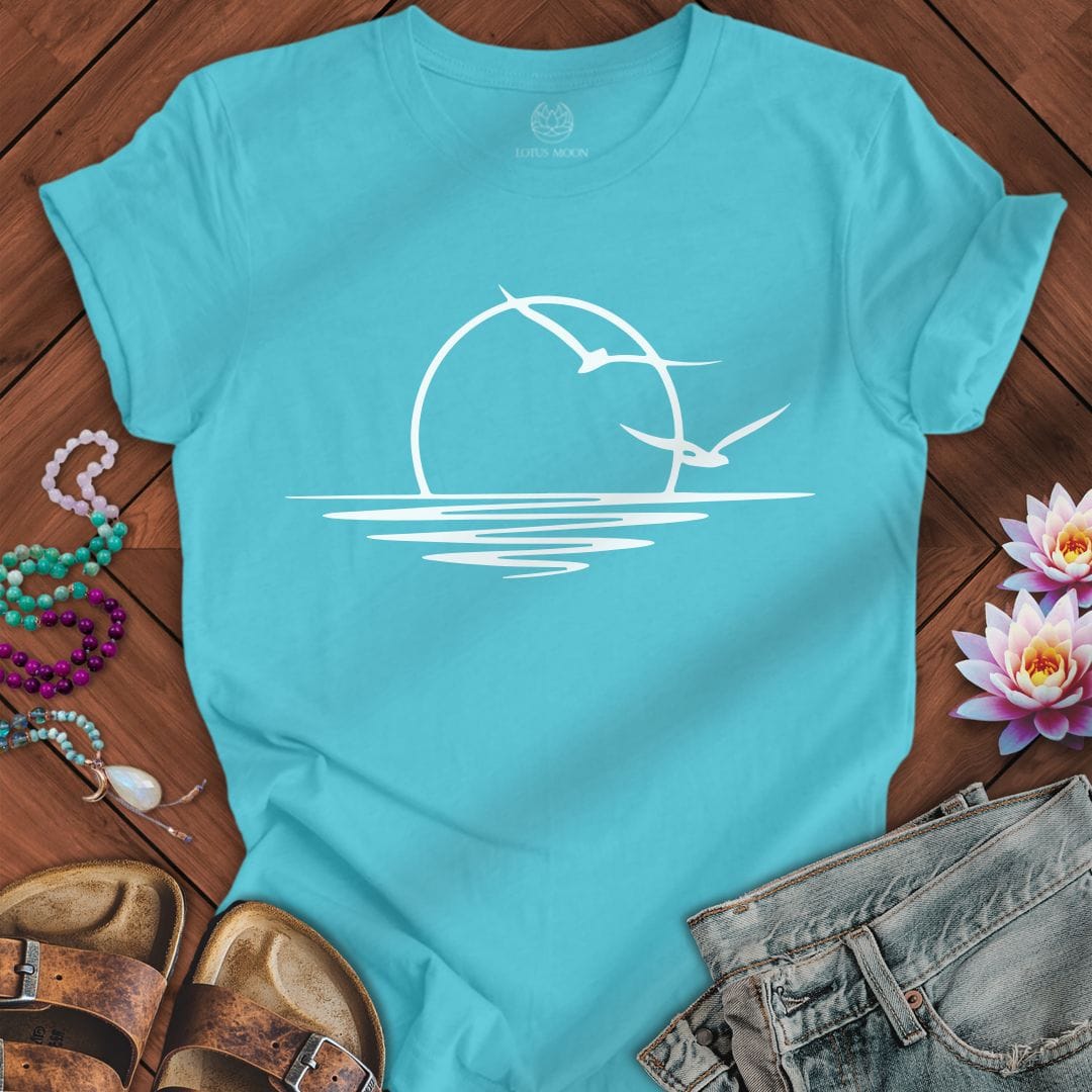 Printify T-Shirt Coastal Sunset Tee Turquoise / S