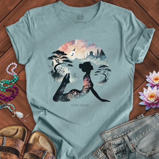 Cobra Yoga Tee Heather Blue Lagoon