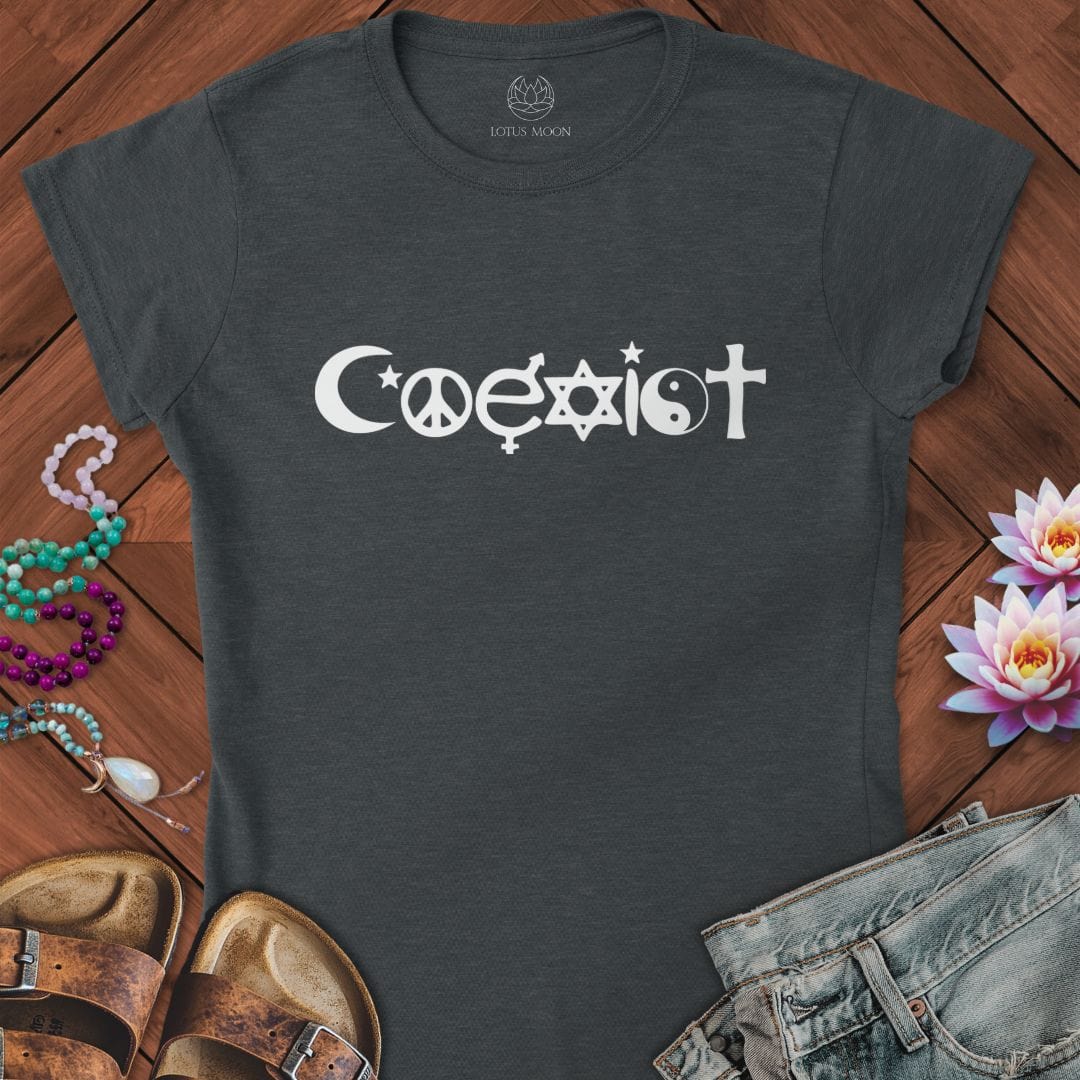 Coexist Fitted Tee Dark Heather