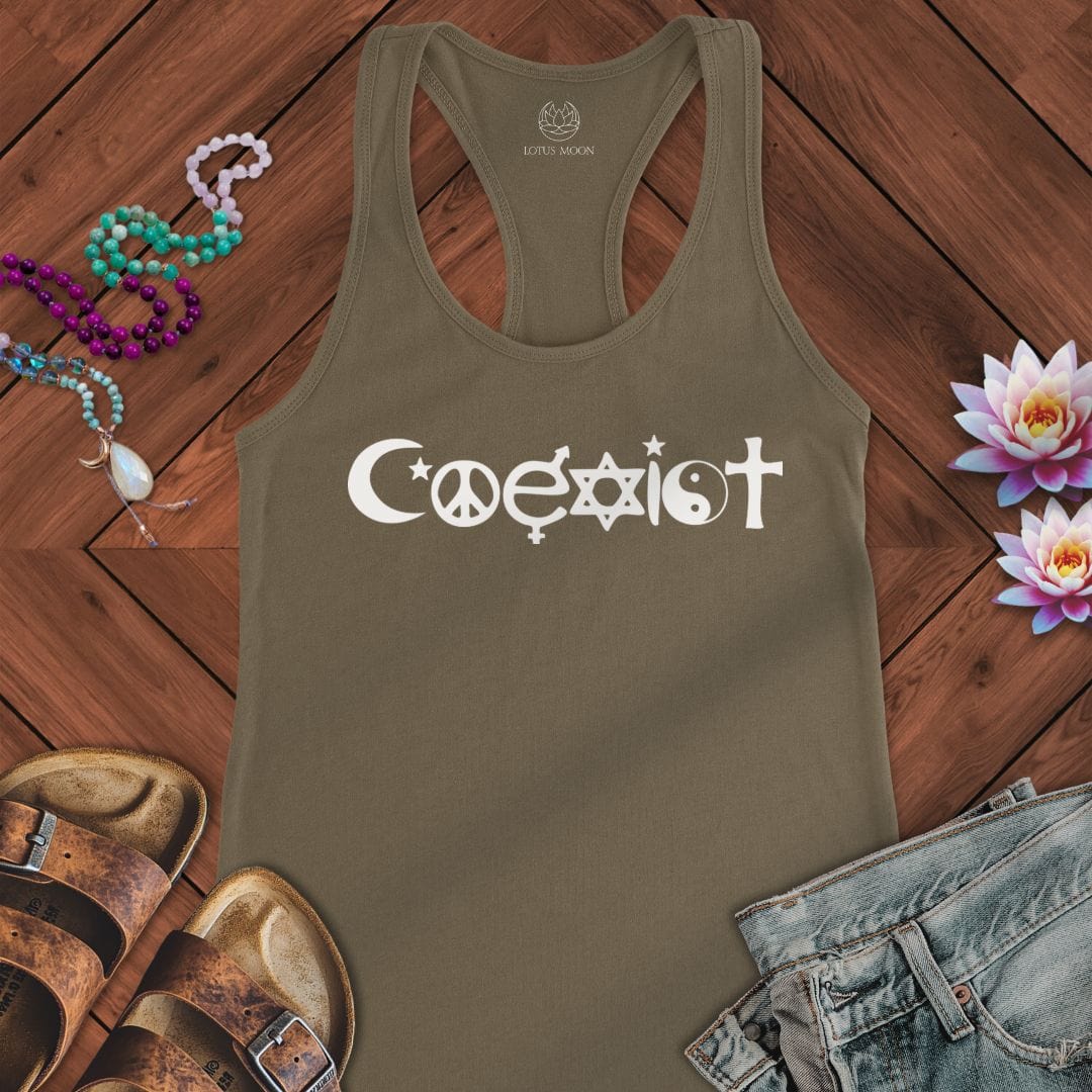 Coexist Tank Solid Military Green