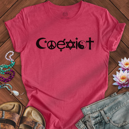 Coexist Tee Heather Raspberry
