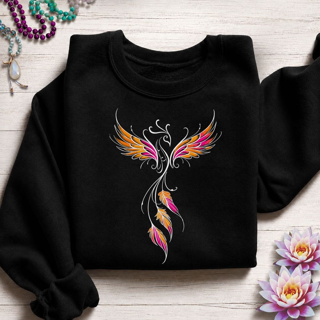 Colorful Phoenix Sweatshirt Black